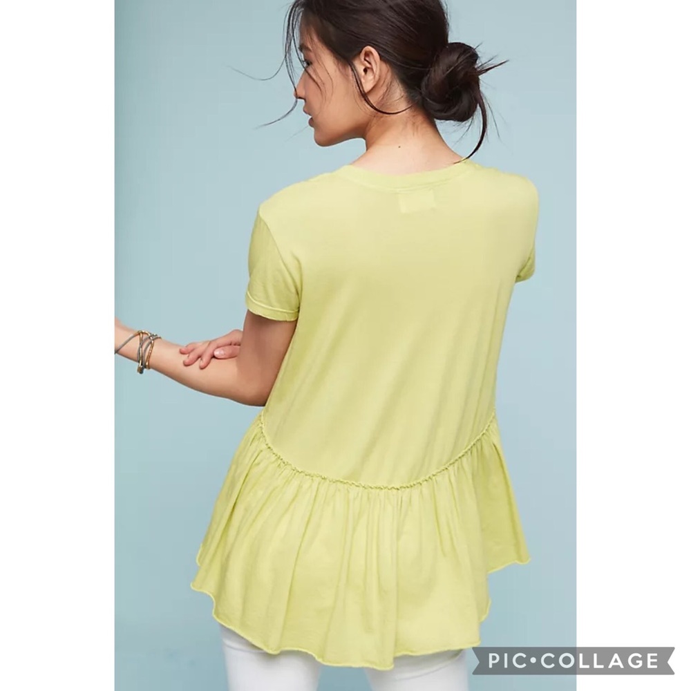 Anthropologie T. La Draped V Neck Peplum T Shirt - Picture 2 of 6